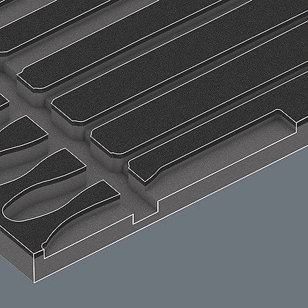 Wera 9883 Inserto De Espuma Para Limas Pferd, Juego 1, Vacío Negro/Gris, Para Carro De Taller Tool Rebel 5137383001