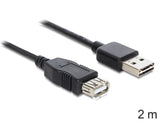 Delock Cable Easy-Usb 2.0 Tipo-A -> Alargo M/M 2m Negro