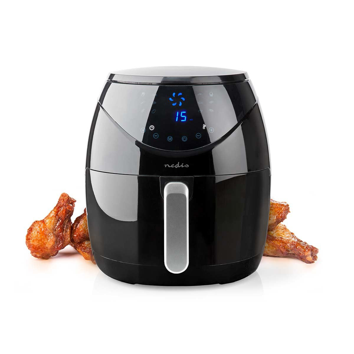 Nedis Freidora De Aire Caliente  4.6 L  Minutero: 60 Min  Digital  Negro