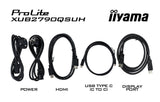Iiyama Prolite Xub2790qsuh-B2 (68.5 Cm (27 Zoll), Negro (Matt), Qhd, Ips, Hdmi, Dp, Usb-C, Usb-Hub, Webcam, 100hz Panel) Xub2790qsuh-B2