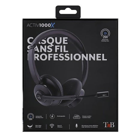 EAN 3303170111154 - T'nB ACTIV 1000X Auriculares Inalámbrico Diadema Llamadas/Música Bluetooth Base de carga Negro imagen 5