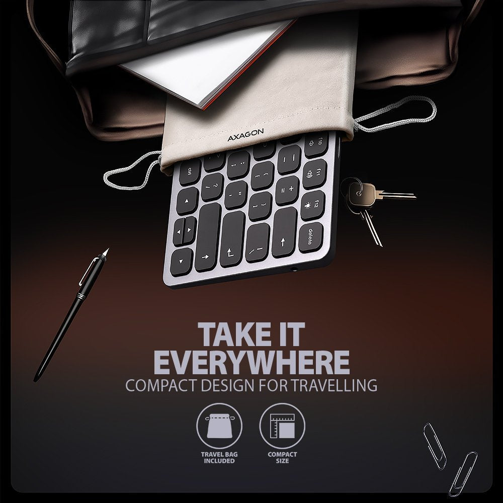 Teclado Ingles Axagon Hmc-Kb-Us Usb-C 5gbps Con Hub, Microsd/Sd, 3x Usb-A, Hdmi 4k/60hz, Pd 100w, Audio, Ee.Uu.