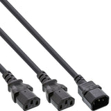 Inline Cable Alimentacion Tipo F 1x Iec-C14 A 2x Iec-C13 3m