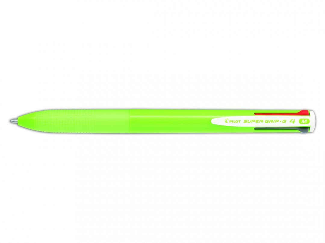 Pilot Pen 4-Colores-Bolígrafo Super Grip-G4 Verde Claro Color De Escritura Negro Azul Rojo