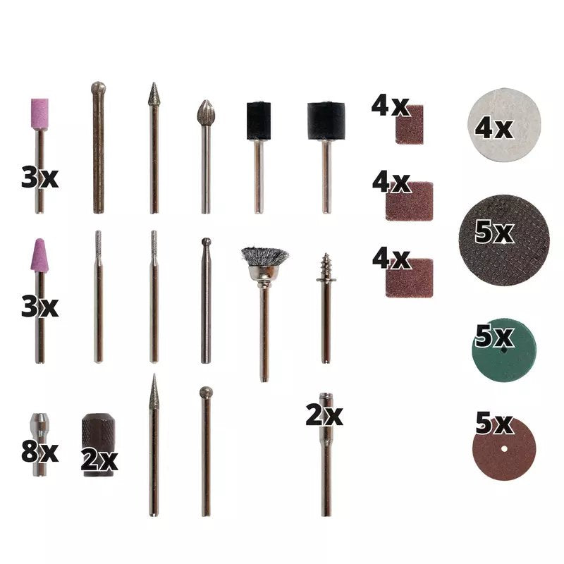 Juego De Accesorios Einhell Para Herramientas De Lijado Y Grabado, Materiales De Lijado/Pulido 61 Piezas 49510950