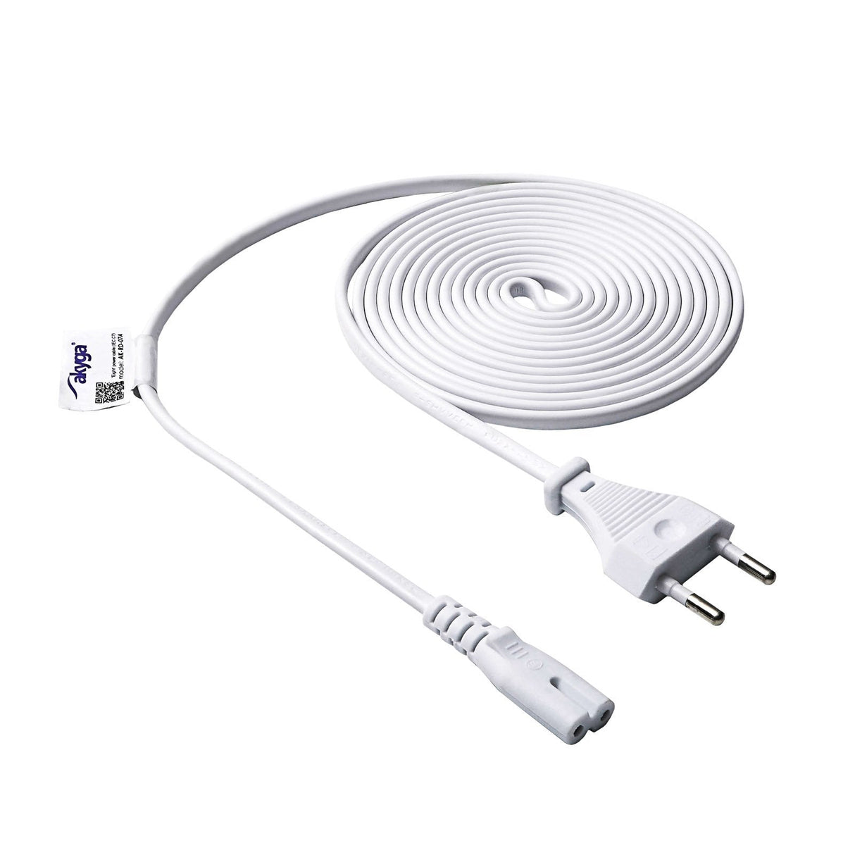 Akyga Cable De Alimentacion Ak-Rd-07a Eight Cca Cee 7 16 Iec C7 3.0m Blanco