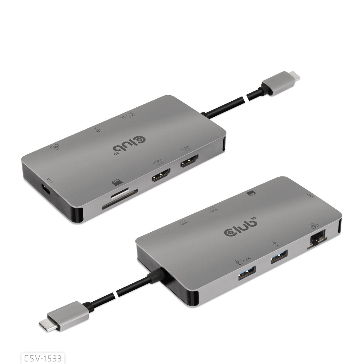 Club-3d Multistream Hub Usb 3.2 Gen1 Usb-C-> 2xhdmi, 2xusba, 1xsd, 1xmsd, 1xrj