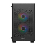 Abysm Danube Inva Mx202 Caja Torre Itx, Micro Atx - Lateral Cristal Templado - 3.5" Y 2.5" - Usb-A, Usb-C Y Audio - 3 Ventiladores Argb Instalado - Soporta Refrigeracion Liquida