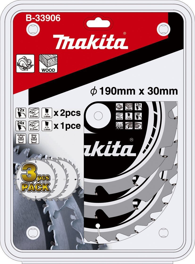 Makita B-33906 Juego De Hojas De Sierra Circular B-33906, Juego De Hojas De Sierra