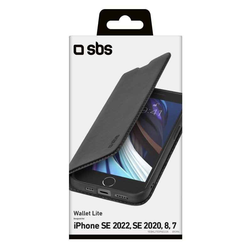 Funda  Sbs Wallet Lite In Pu For Iphone Se 2022/Se 2020/8/7, Negro Color