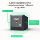 EAN 5904326375611 - Green Cell sistema de alimentación ininterrumpida (UPS) Línea interactiva 1,5 kVA 900 W 4 salidas AC imagen 6
