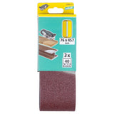 Set 3 Lijas De Banda De Corindón, Grano120,76x457mm 1896000 Wolfcraft