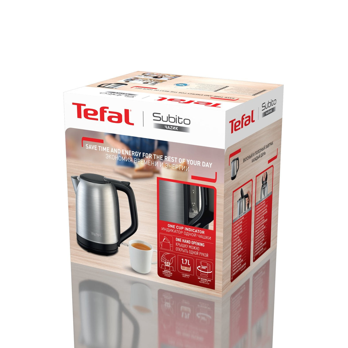 Tefal Ko5s0de Subito  (Edelstahl/Negro, 2.400 Watt, 1,7 Liter) Ko5s0de