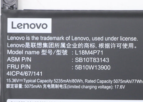 EAN 5704174403012 - Lenovo 5B10W13900 refacción para laptop Batería imagen 5