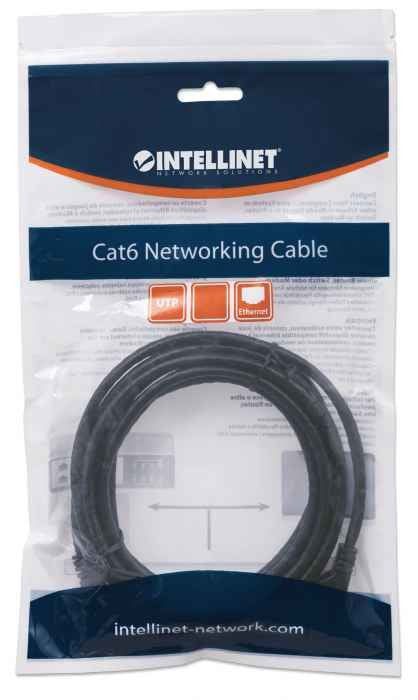 Intellinet Patchkabel Rj45 U/Utp Cat6 5.00m Hebelschutz Schw