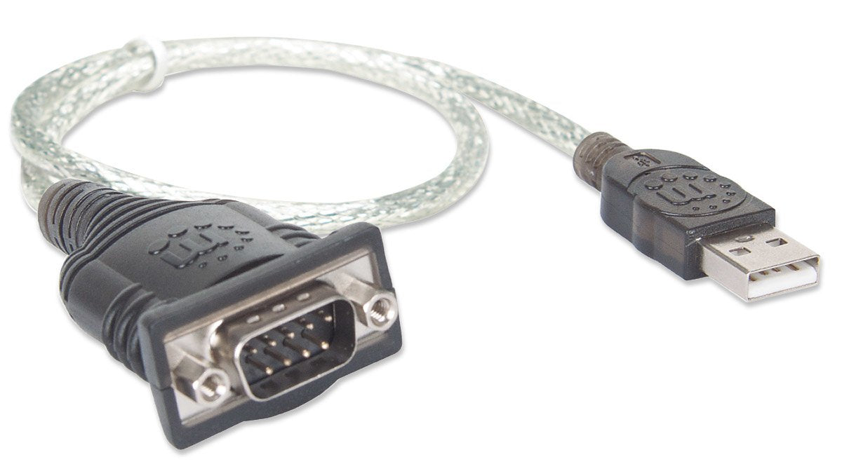 EAN 0766623205146 - Manhattan 205146 cable de serie Negro, Transparente 0,45 m USB tipo A D-Sub (DB-9) imagen 2