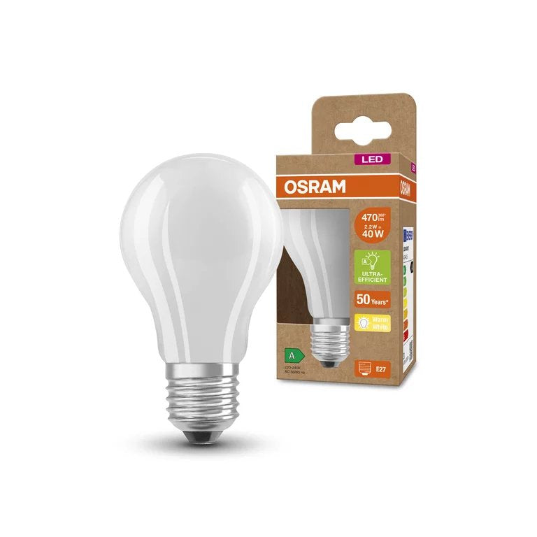  Osram Led Classic A 40 Energy Efficiency Class A 2.2w 830 Frosted E27