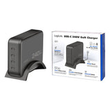 Cargador Usb-C Gan De 240 W, 4 Puertos Usb-C Pd 3.1, 240 W, Inteligente, Negro Logilink
