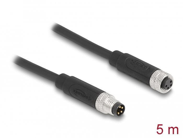 Delock M8 A-Kodiert 4 Pin Cable Stecker Zu Buchse Pur (Tpu) 5 M