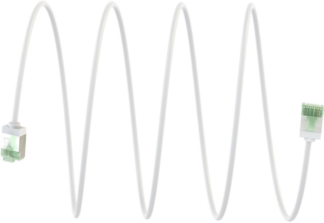 Goobay Cable Patch Ultraflexible Cat.8.1 Delgado, U/Ftp Blanco, 2 Metros, Clavijas Extracortas 74361