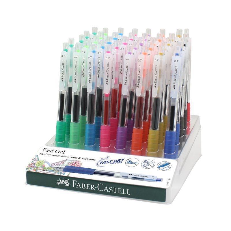 Faber Castell Expositor Bolígrafo Roller Fast Gel Grip Surtido -Expositor 40u-