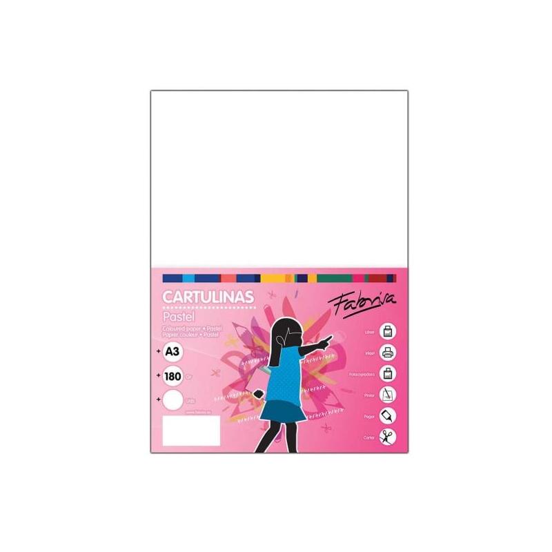 Fabrisa Pack De 100 Cartulinas 180 G/M² - Tamaño A3 - Blanco