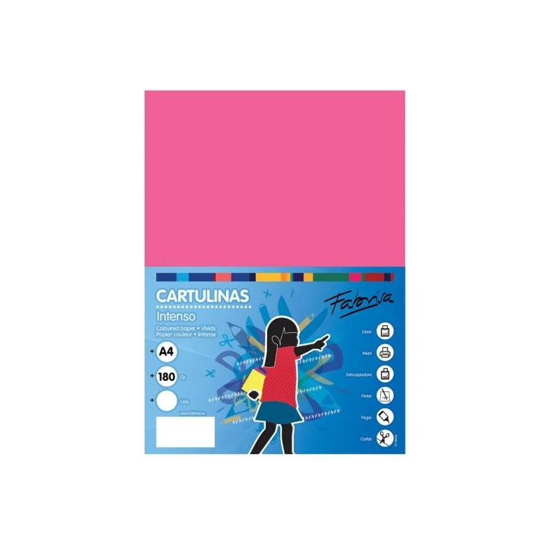 Fabrisa Pack De 50 Cartulinas 180 G/M² - Tamaño A4 - Fucsia
