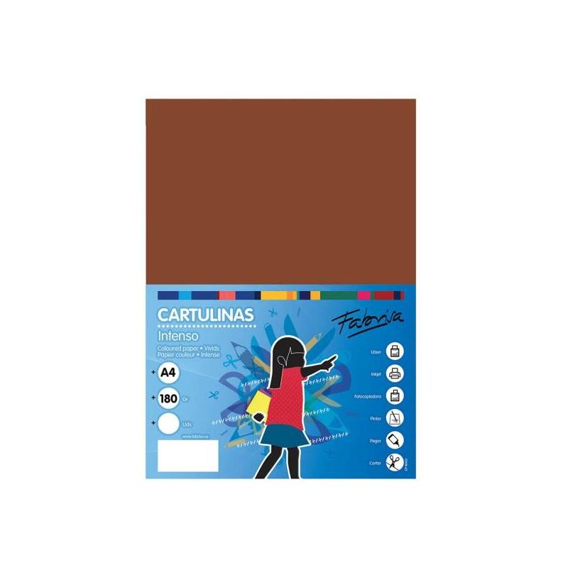 Fabrisa Pack De 50 Cartulinas 180 G/M² - Tamaño A4 - Marron