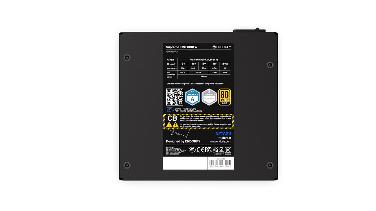 EAN 5903018667942 - ENDORFY Supremo FM6 1000 W unidad de fuente de alimentación 24-pin ATX ATX Negro imagen 8