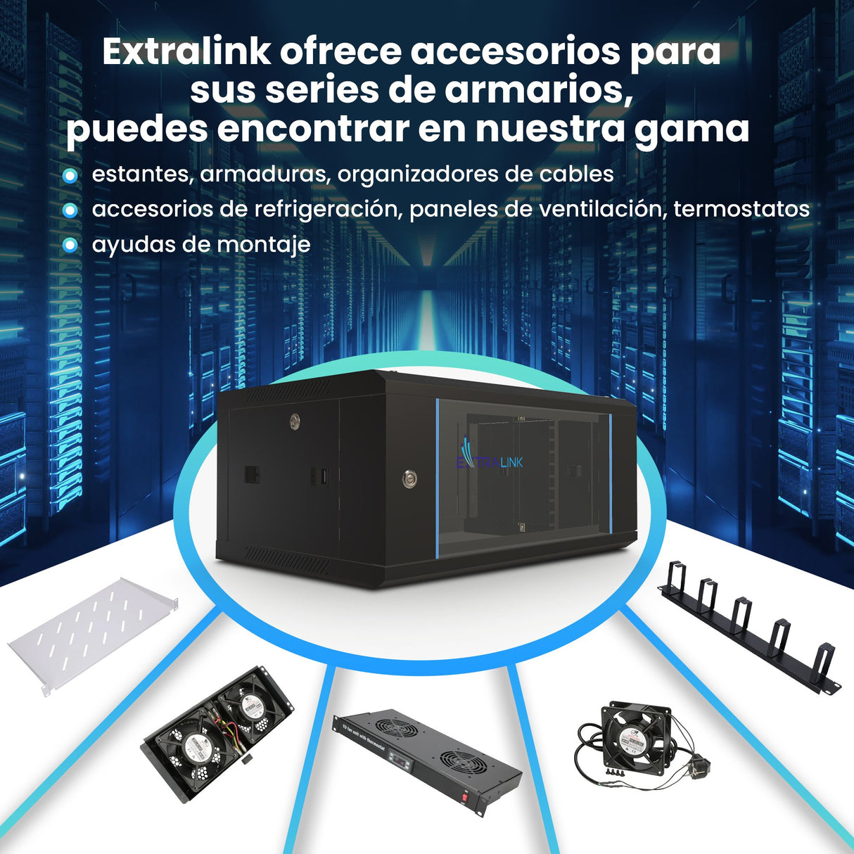 EAN 5902560362886 - Extralink 4U 600X450 WALL-MOUNTED RACKMOUNT CABINET BLACK Bastidor de pared imagen 15