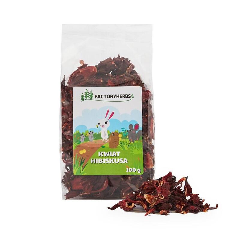 Factory Herbs Hibiscus Flower - Golosina Para Roedores Y Conejos - 100g