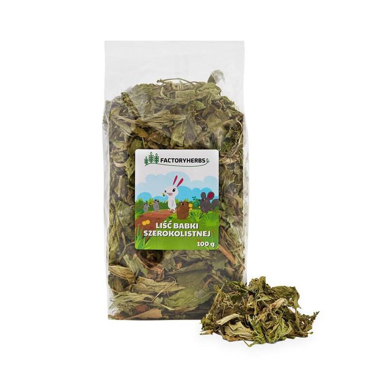 Factoryherbs Broadleaf Plantain Leaf - Golosina Para Roedores Y Conejos - 100g