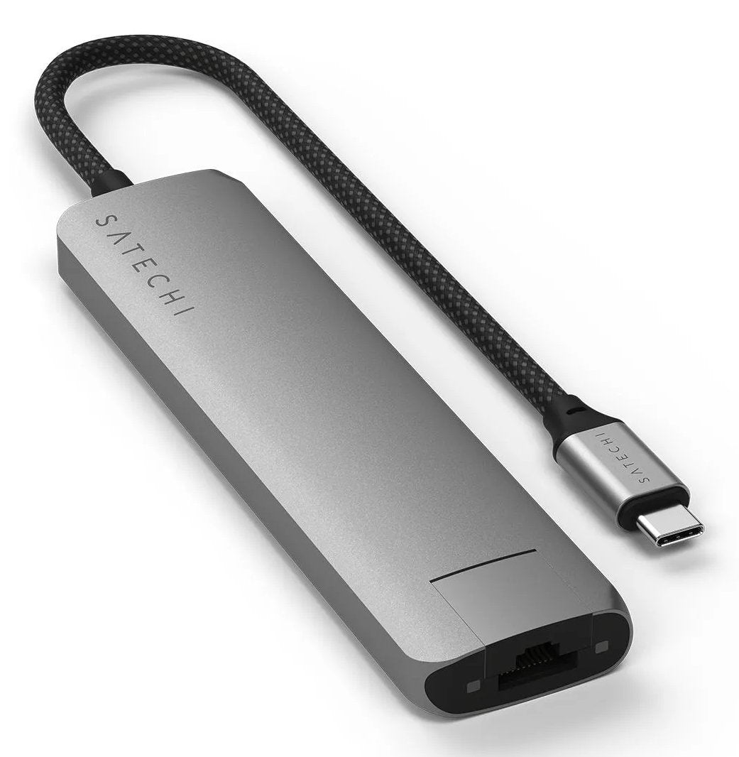 7-In-1 Usb-C Slim Multiport  Adapter With Ethernet - Space