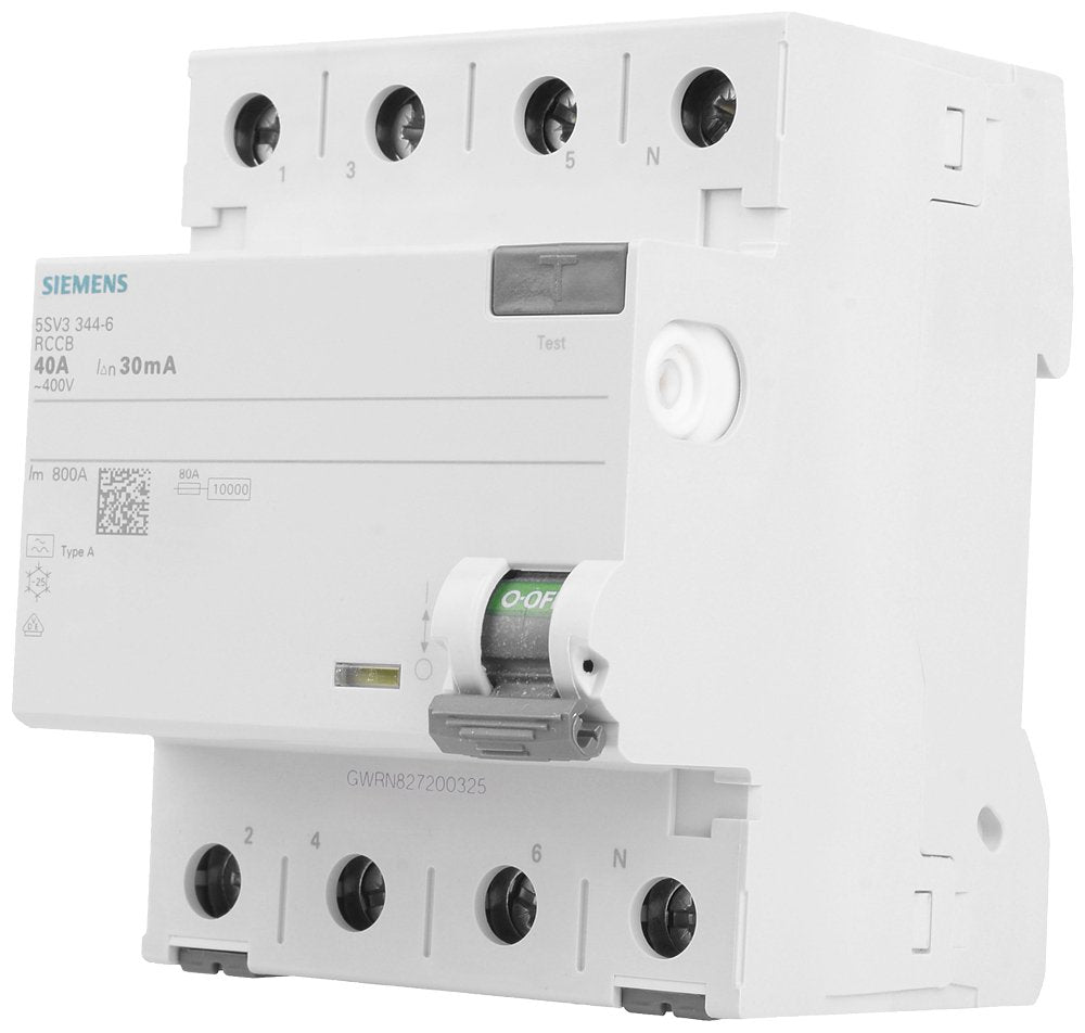 Siemens Indus.Sector Fi-Schutzschalter 5sv3344-6 40a,3+N,30ma,400v Sentron Fehlerstrom-Schutzschalte