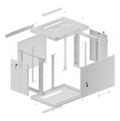 EAN 5901969430127 - Lanberg WF01-6409-00S armario rack 9U Bastidor de pared Gris imagen 3