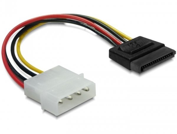 EAN 4043619601004 - DeLOCK Cable Power SATA HDD > 4pin male – straight 0,12 m imagen 1