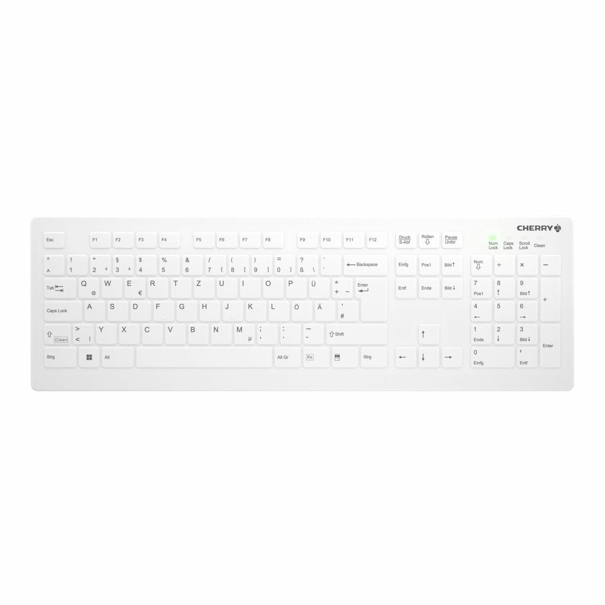 Teclado Alemán Cherry Ak-C8112 Rf Inalámbrico Qwertz Blanco