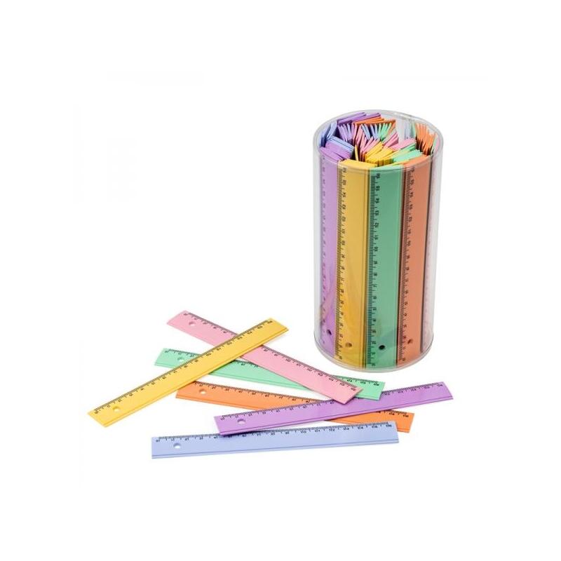 Faibo Bote De 100 Reglas De Pvc De 16cm - Colores Pastel Surtidos