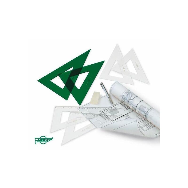 Faibo Cartabón 25 Cm Sin Graduar Verde