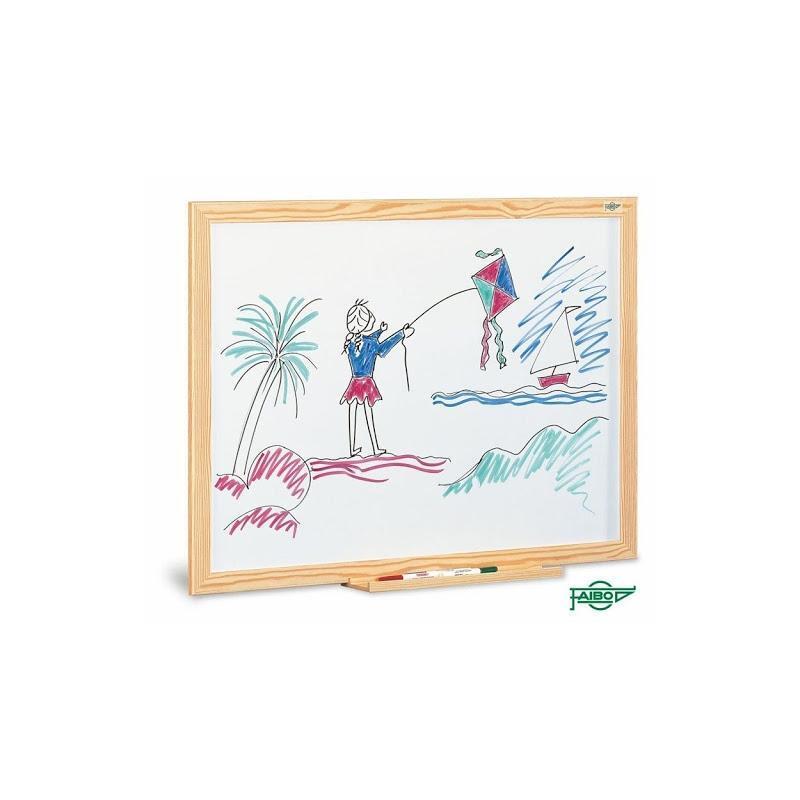 Faibo Pizarra Blanca Estratificada Marco De Madera Sin Cajetin 80x120cm