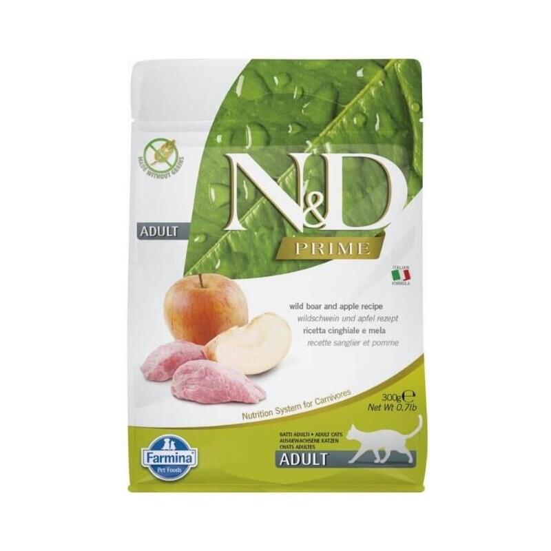 Farmina N&D Prime Cat Boar And Apple Adult - Comida Seca Para Gatos - 300 G