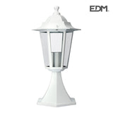 Farol De Aluminio Y Cristal Para Muro Ip44 E27 60w Color Blanco Ø16x40cm Modelo Zurich Edm