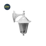Farol De Aluminio Y Cristal Para Pared. Ip44 E27 60w Color Blanco Ø19,5x21x32cm Modelo Zurich. Edm