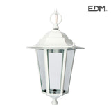 Farol De Aluminio Y Cristal Para Techo Ip44 E27 60w Color Blanco Ø19,2x94,7cm Modelo Zurich. Edm
