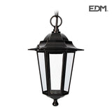 Farol De Aluminio Y Cristal Para Techo Ip44 E27 60w Color Negro Ø19,2x94,7cm Modelo Zurich. Edm