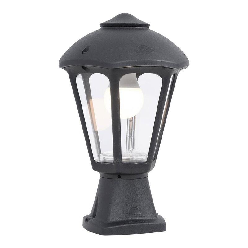 Farol Sobremuro Disma/Giampy, Transparente, E27, Negro, Ø210 X 330 Mm