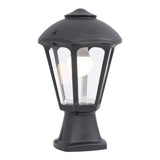 Farol Sobremuro Disma/Giampy, Transparente, E27, Negro, Ø210 X 330 Mm