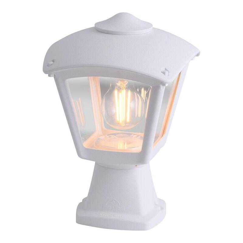 Farol Sobremuro Disma/Roby, Transparente, E27, Blanco, 195 X 195 X 290 Mm