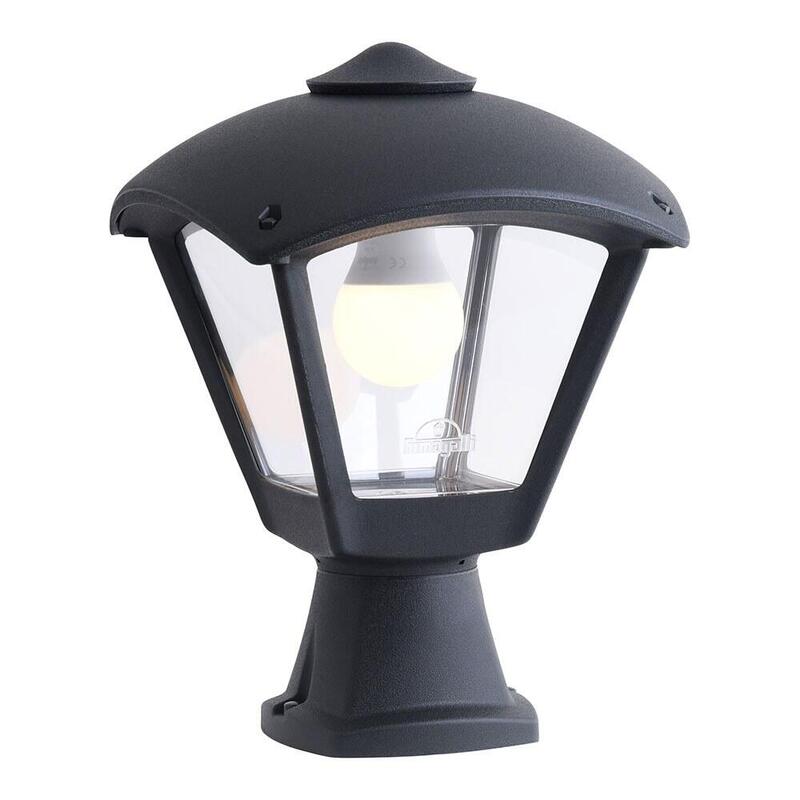 Farol Sobremuro Disma/Roby, Transparente, E27, Negro, 195 X 195 X 290 Mm