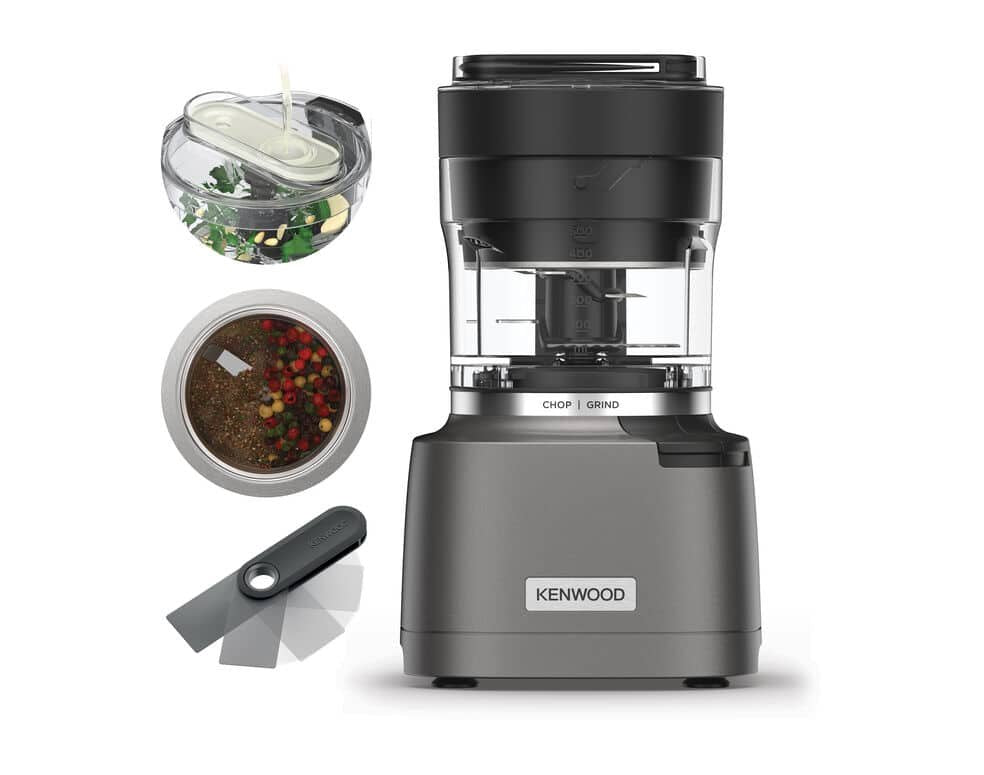 Kenwood Duoprep 2-In-1 Zerkleinerer / Mühle (Plata/Transparente, 800 Watt, Behälter 0,5 Liter) 0w22710004